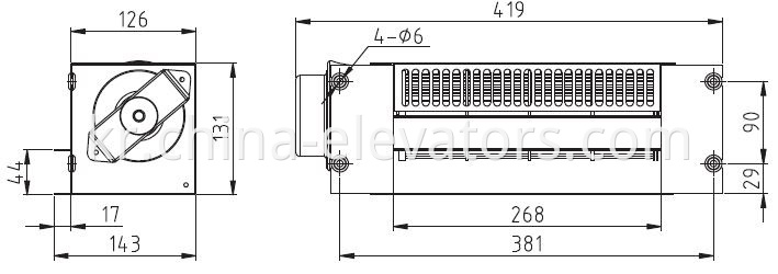 Universal Elevator Cross Flow Fan FB-9B